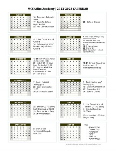 Calendar MCS/AA :: Islamic School College Preparatory